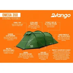 Vango Zelte|3-Personen Zelte-- Omega 350 - 3-Personen Zelt Forest Green