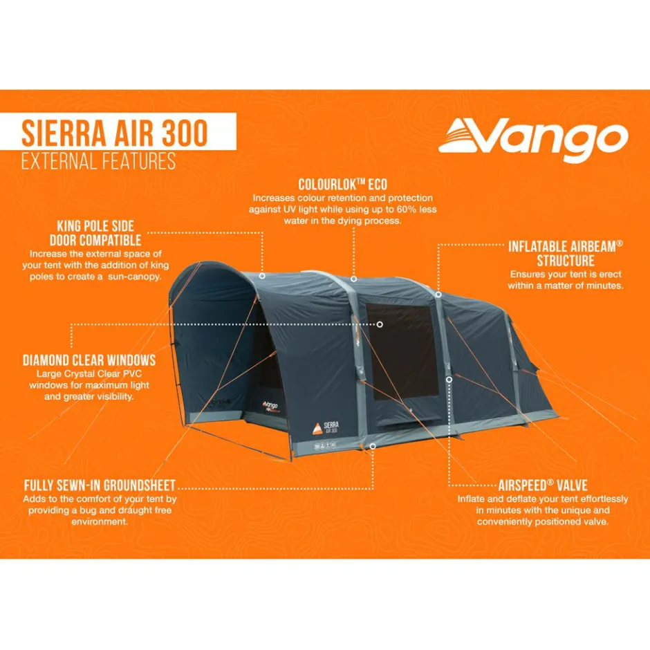 Vango Zelte|3-Personen Zelte-- Sierra Air 300 - 3-Personen Zelt Deep Blue