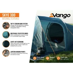 Vango Zelte|3-Personen Zelte-- Skye 300 - 3-Personen Zelt Deep Blue