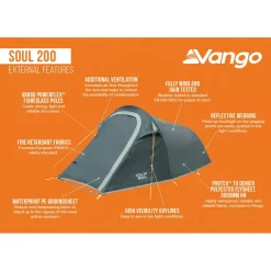 Vango Trekkingzelte|Trekkingausrüstung-- Soul 200 - 2-Personen Zelt Deep Blue