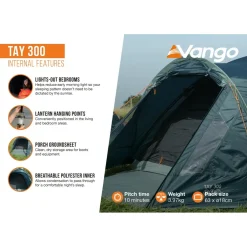 Vango - Tay 300 - 3-Personen Zelt Deep Blue Discount