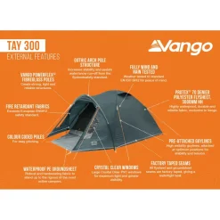 Vango - Tay 300 - 3-Personen Zelt Deep Blue Discount