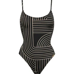 Watercult Bademode-- Women's Line Set Swimsuit No. 8350 - Badeanzug Black / Tofu
