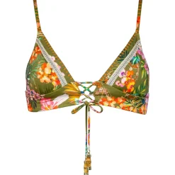 Watercult - Women's Sunset Florals Bikini Top 7033 - Bikini-Top Warm Olive Discount