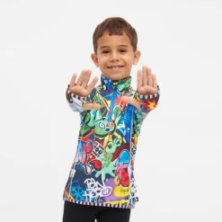 WeeDo Skibekleidung|Shirts, Hemden & Longsleeves-- Kid's Cosmo Sprayprint Thermoshirt - Funktionsshirt Print / Black