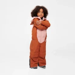 WeeDo Skibekleidung-- Kid's Squirdo Schneeanzug - Overall Leather Brown / Old Rose