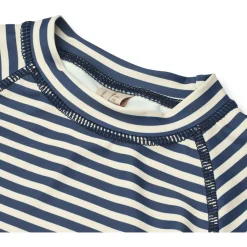 WHEAT Bademode-- Kid's Swim T-Shirt L/S Dilan - Lycra Blue Stripe